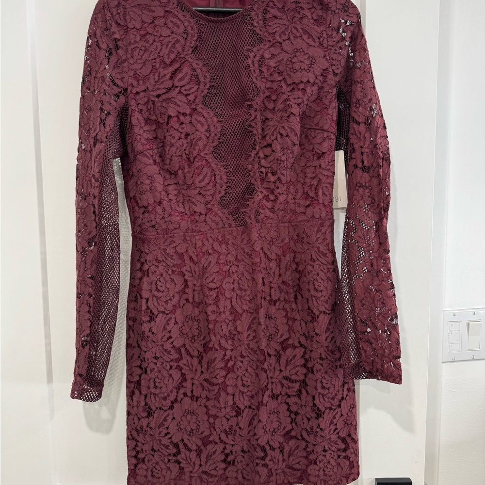 Tobi Burgundy Lace Dress